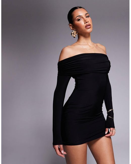 Missy Empire Black Missy empire – anschmiegsames, doppellagiges bodycon-minikleid