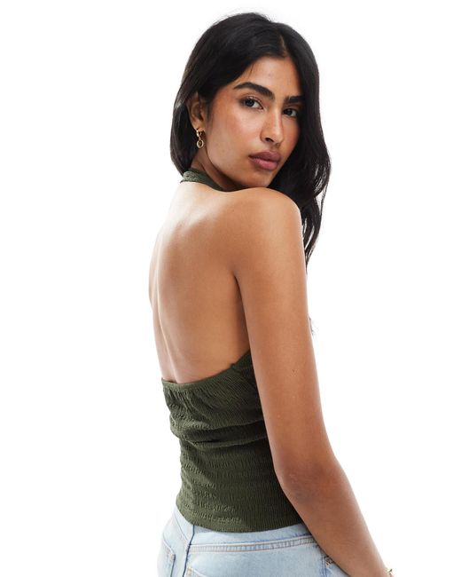 Miss Selfridge Green Halterneck Top