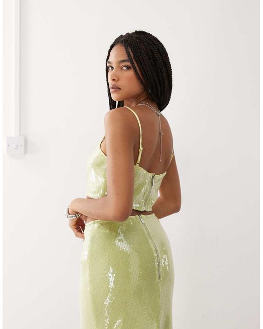 Amy Lynn Green Square Neck Cami Crop Top Co-ord