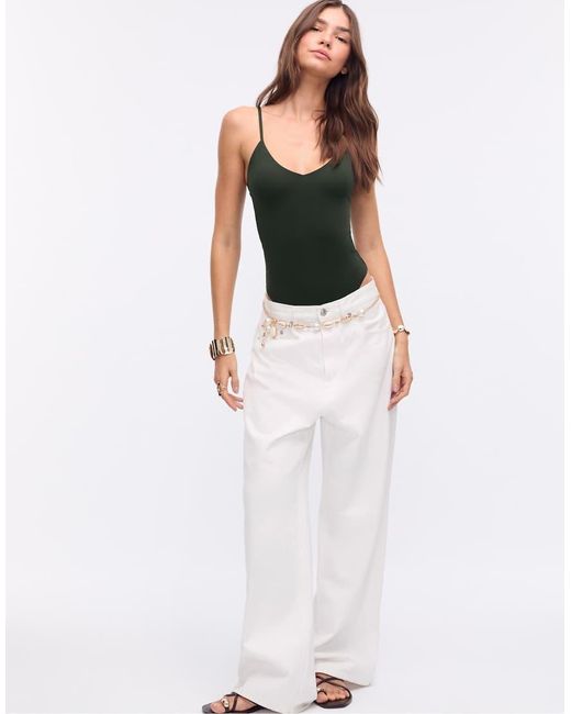 Stradivarius Basic Body Met Bandjes in het White