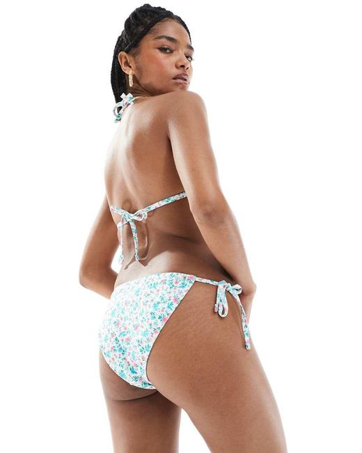 New Look Bikinibroekje Met Fijne Bloemenprint in het White