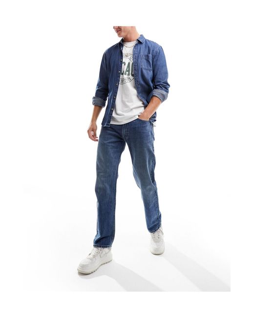 555 - jeans dritti comodi stile '96 lavaggio medio di Levi's in Blue da Uomo