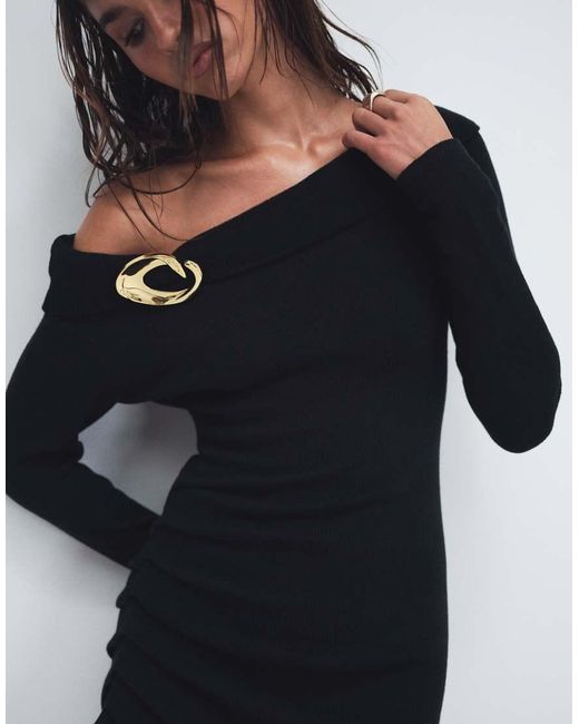 Cin Cin Blue Motel Knitted Bandeau Mini Dress