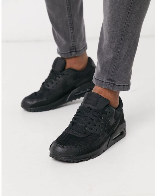 Nike Leather Air Max 90 Shoes In Black For Men Save 85 Lyst - Black Leather Air Max 90 Nike Leather Air Max 90 Shoes In Black For Men Save 85 Lyst - Black Leather Air Max 90