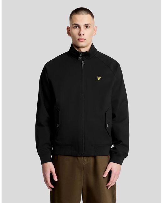 Lyle & Scott Black Mid Jackets Cotton Harrington Jacket for men