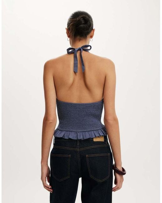 Cotton On Blue Halter Top