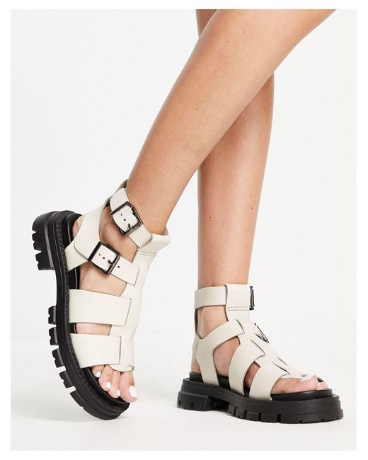 Schuh Trace Leather Chunky Fisherman Sandals in White Lyst