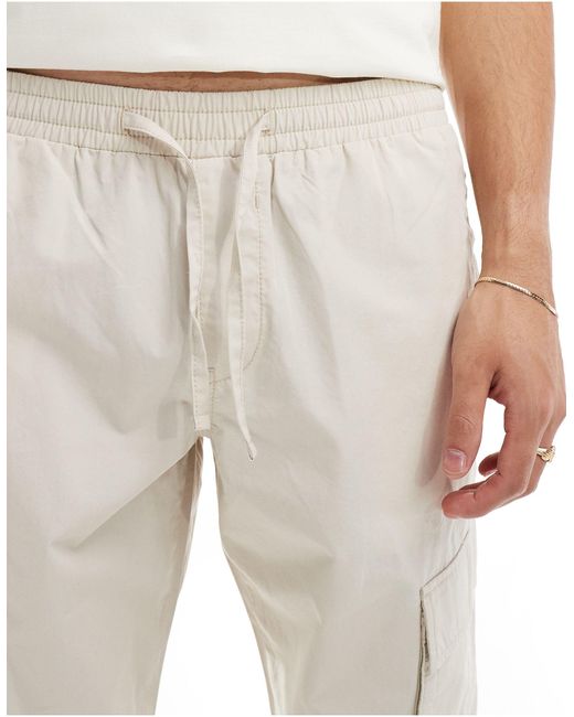 ASOS White Tapered Pull On Trouser for men