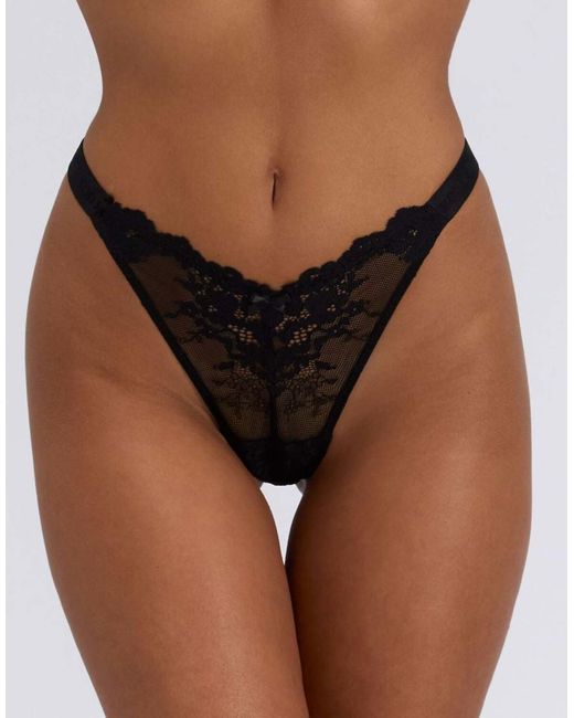 Boux Avenue Pink 3 Pack Fran Lace Thongs Tanga Style High Leg Underwear
