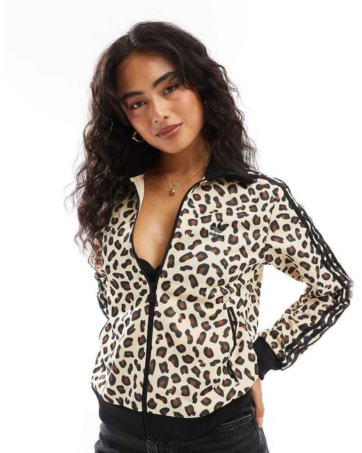 Adidas Originals Black Adidas Leopard Print Firebird Track Top
