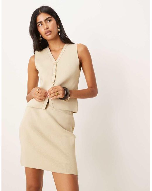 ASOS Natural Structured Mini Skirt Co-ord