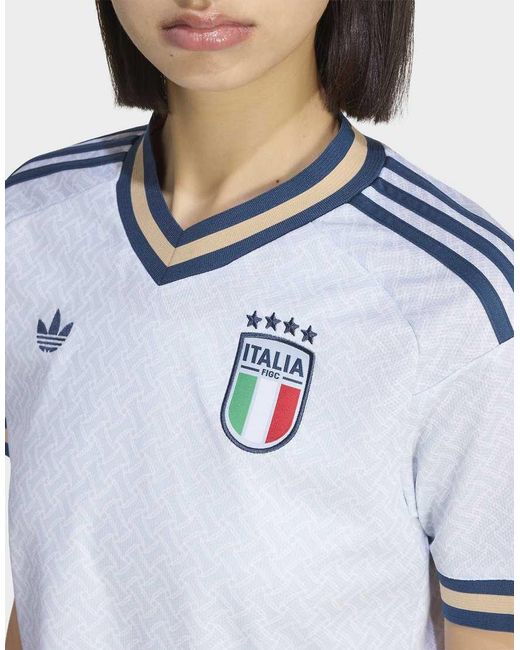Adidas Originals White Italy 26 Away Cropped Jersey