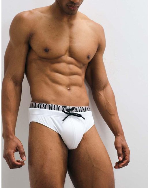 Emporio Armani White Bodywear Swim Brief for men