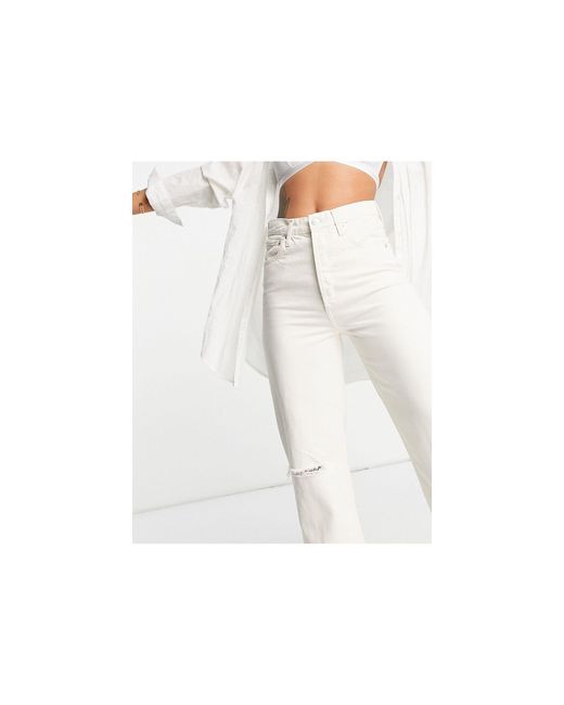 Mango Denim Rechte Jeans in het Wit - Lyst