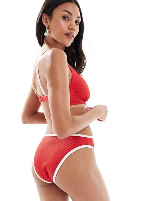 Hollister Red High Waist Cheeky Bottom Co-ord