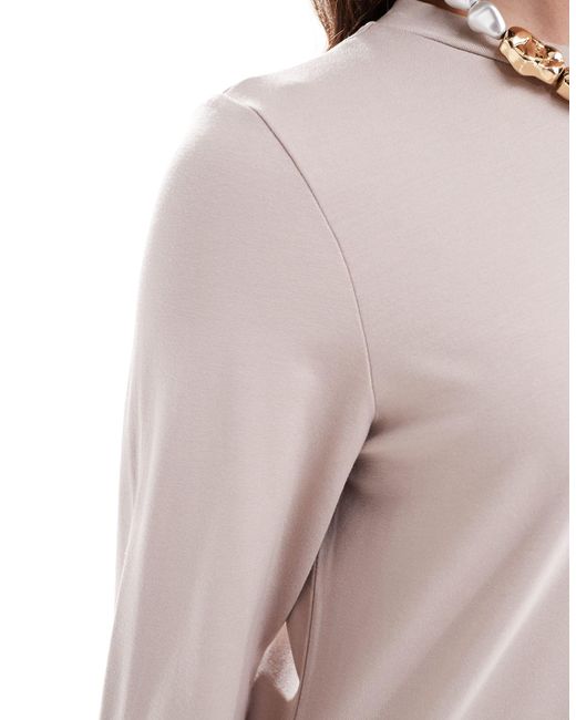 ASOS Brown Long Sleeve Maxi T-shirt Dress