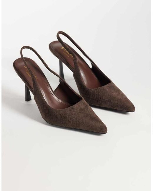 SIMMI Brown Simmi London Inara Slingback Heeled Shoes