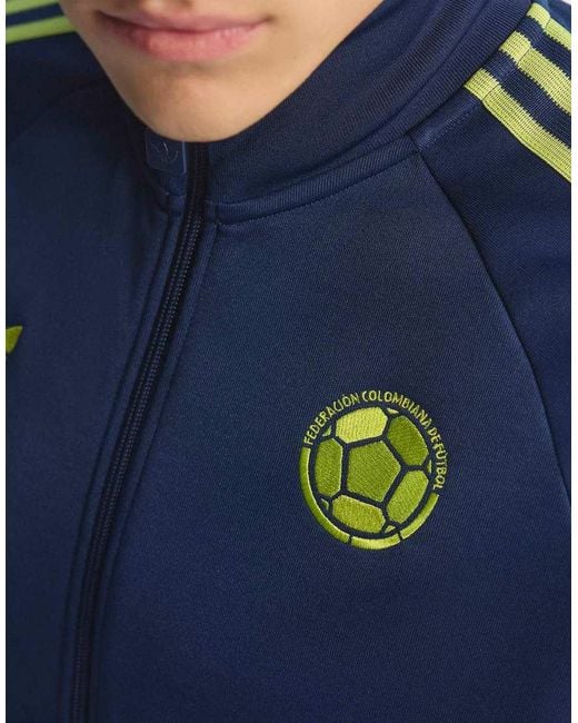 Adidas Originals Blue Colombia National Team Originals Full-Zip Track Jacket for men