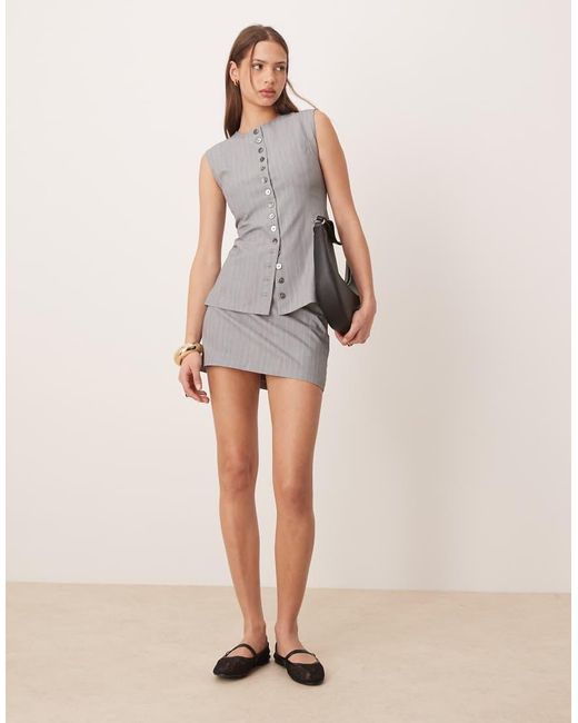 Glamorous Gray Button Down Top