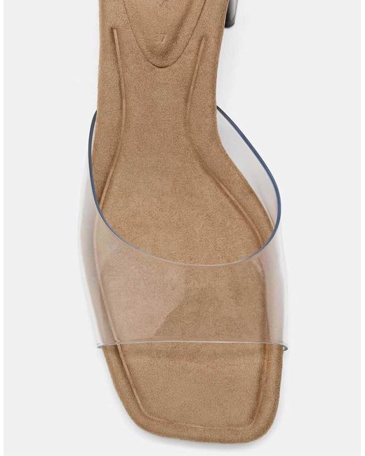 Stradivarius Natural Block Heel Sandals