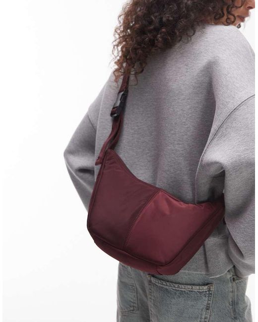 TOPSHOP Purple Carrie Nylon Cross Body Bag