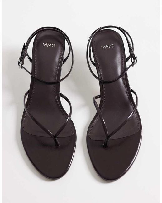 Mango Metallic Cross Front Heeled Sandal