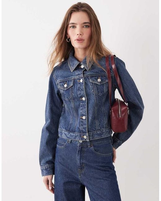Miss Selfridge Blue Denim Girlfriend Jacket