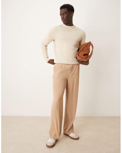 Pull en maille 100 % coton à col ras SELECTED pour homme en coloris Natural