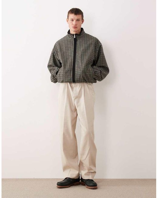ASOS Gray Oversized Wool Look Track Jacket for men