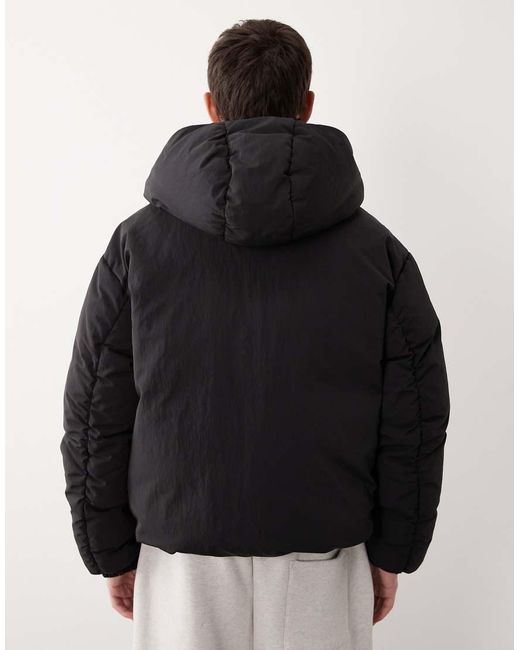 ASOS COLLECTIVE Black Oversized Down Fill Puffer Jacket for men