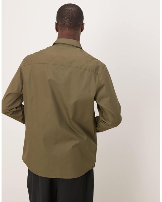 ASOS Green Formal Easy Iron Poplin Regular Shirt for men