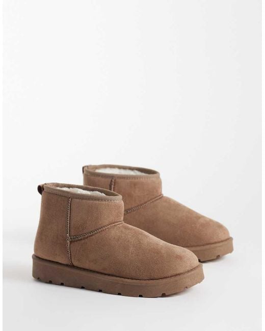 SEQWL Brown Cosy Mini Ankle Boots