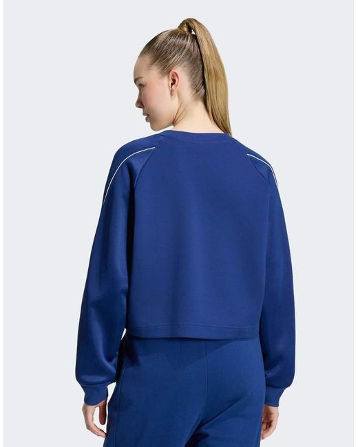 Adidas Originals Blue Stadium 3-stripes Crewneck Sweatshirt