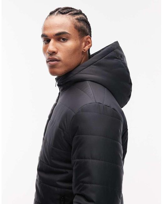 ASOS Gray Peakmaxtm Hooded Liner Jacket for men