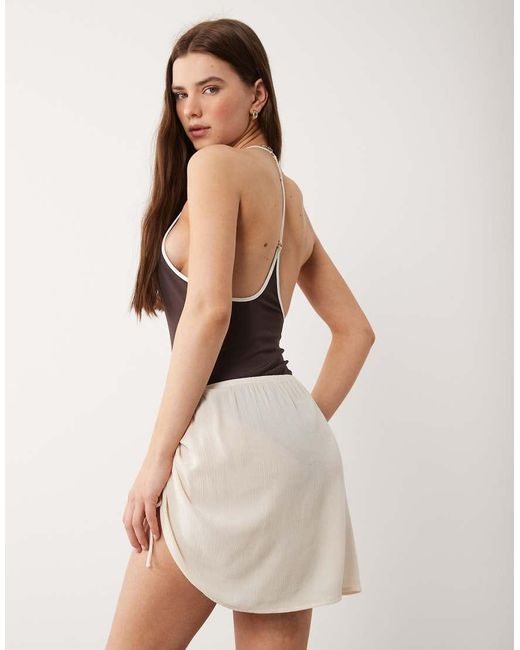 Free Society White Ruched Mini Sarong