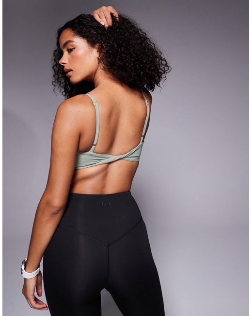 4505 Green Yoga Twist Back Light Support Sports Bra