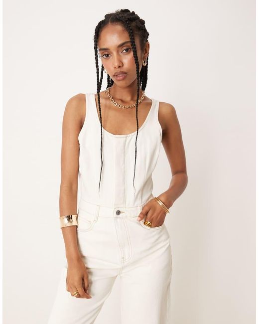 Mono Vaquero Largo De Pernera Barrel De -Blanco ASOS de color Natural