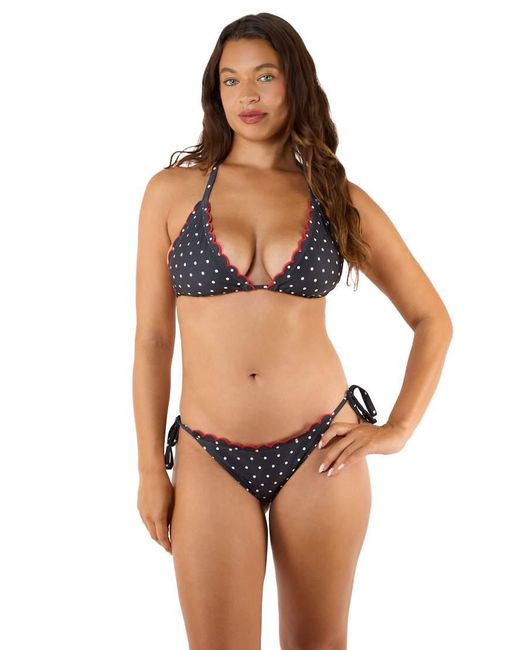 Peek & Beau White Dottie Scallop Triangle Top With Contrast Edge