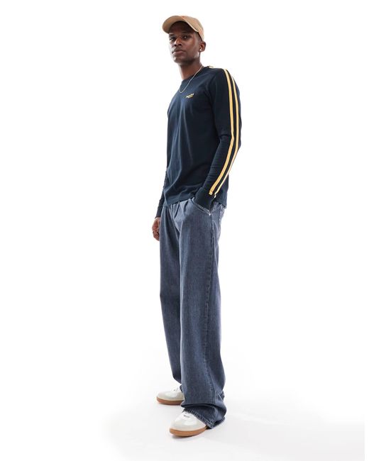 Superdry – essential – langärmliges retro-oberteil in Blue für Herren