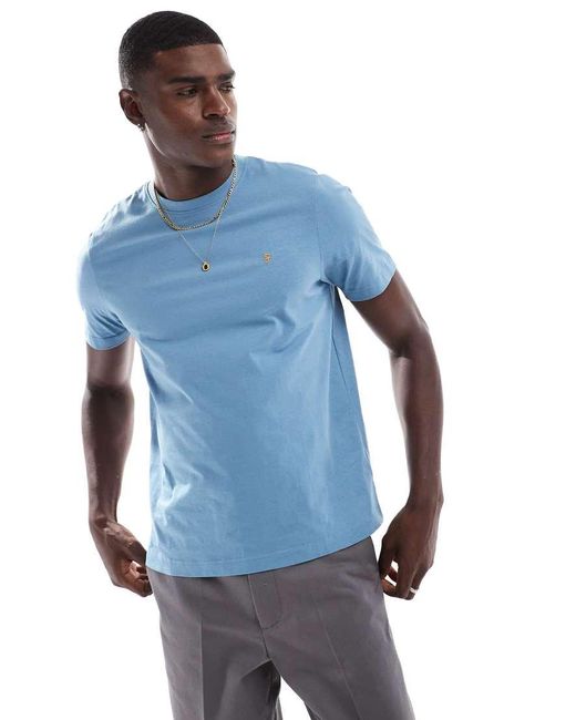 Farah Blue Danny Cotton T-Shirt for men