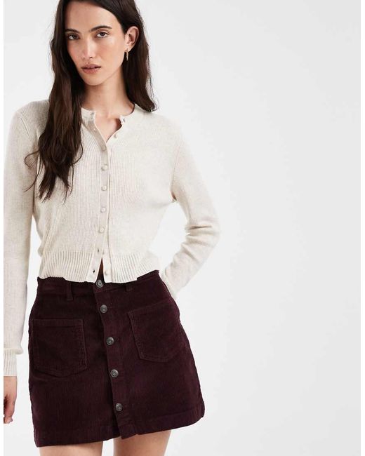 ONLY White High Waist Cord Skirt