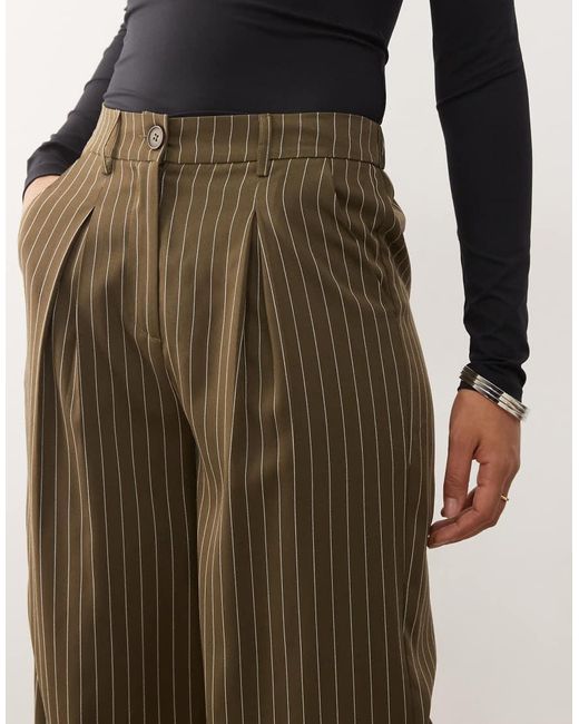 Reclaimed Vintage Natural High Waist Tailored Baggy Trouser