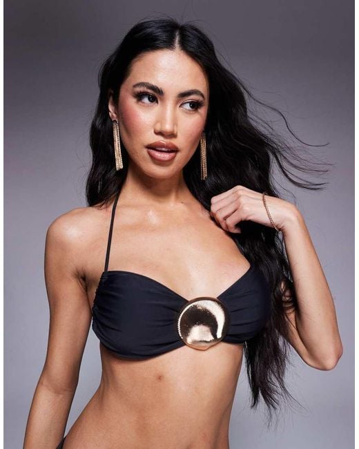 Toip Bikini Con Conchiglia di Candypants in Black