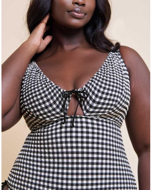 Curvy Kate Black Holiday Gingham Non Wired Swimsuit