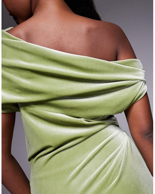 ASOS Green – samt-midikleid