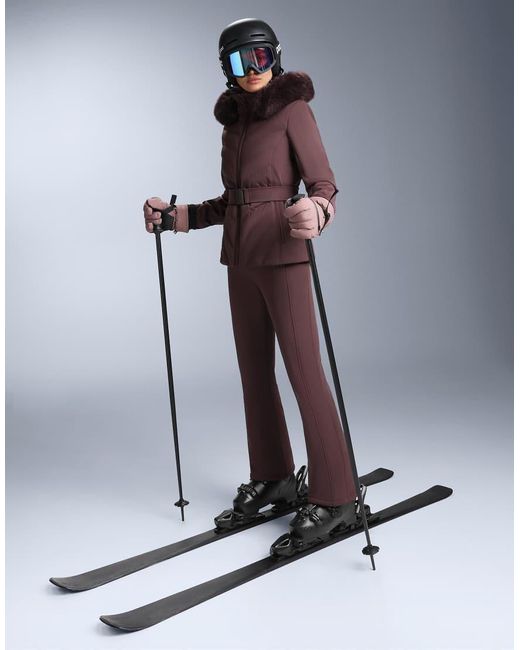 Oysho Purple Water-Resistant Stretch Flare Ski Trousers