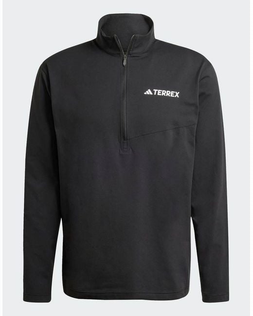 Adidas Black Terrex Multi Climacool 1/2 Zip Long Sleeve Tee for men