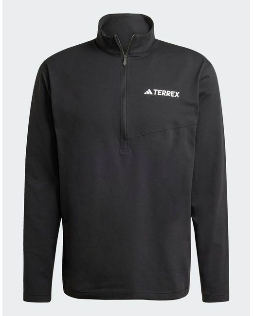 Adidas Black Terrex Multi Climacool 1/2 Zip Long Sleeve Tee for men