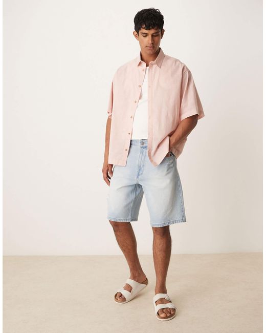 ASOS – kastiges oversize-hemd in Natural für Herren