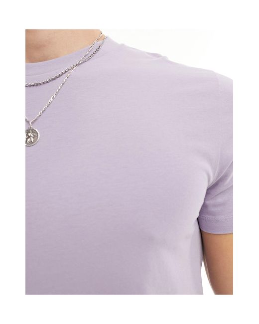 Camiseta lila con cuello redondo ASOS de hombre de color Gray